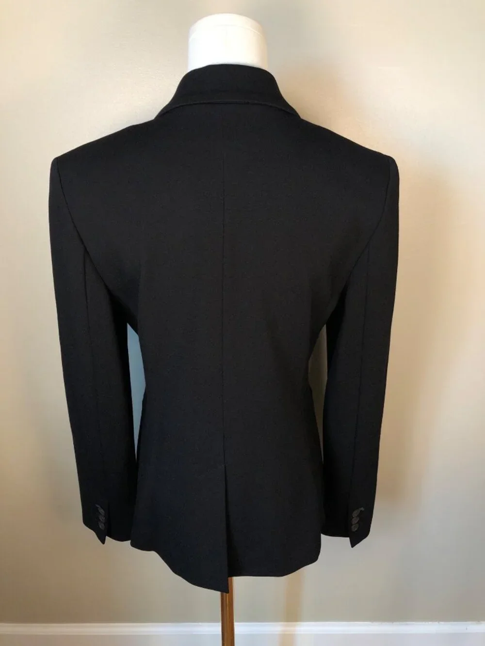Boden WE545 Marylebone Ponte Blazer Black Stretch Tailored Polka Dot Lining Sz 8
